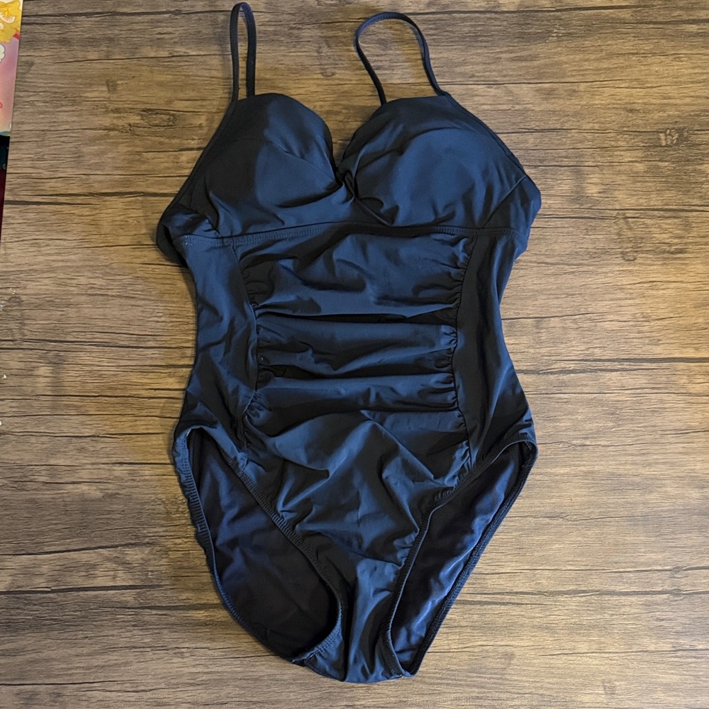 ASSETS by Sara Blakely Black Body Shaper One Piece Swimsuit